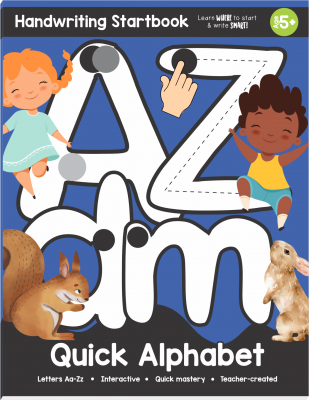 Alphabet Handwriting Startbook on Amazon for ages 5 and older
